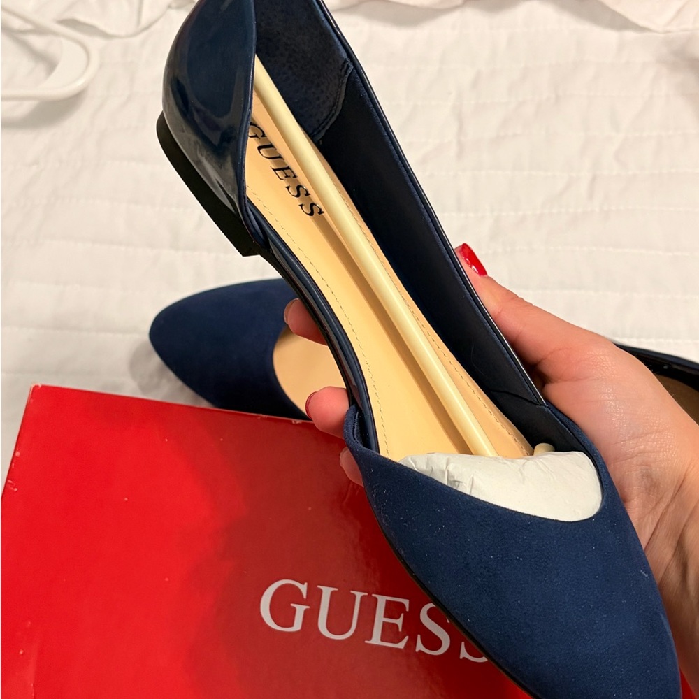 GUESS Women's Navy Blue Flats